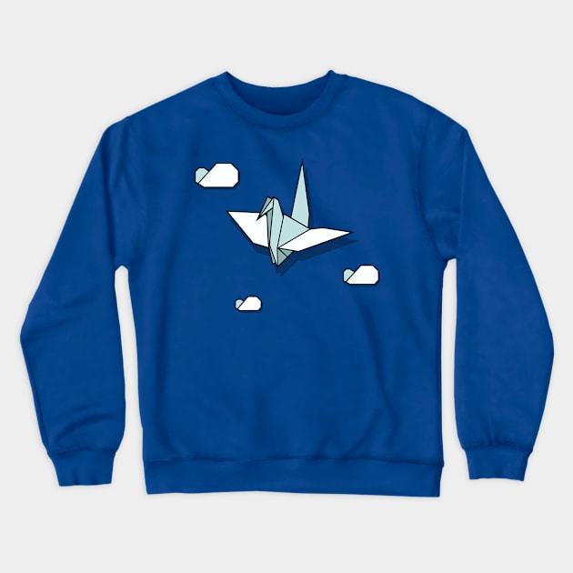 Origami Swan In Flight Crewneck Sweatshirt by blairjcampbell